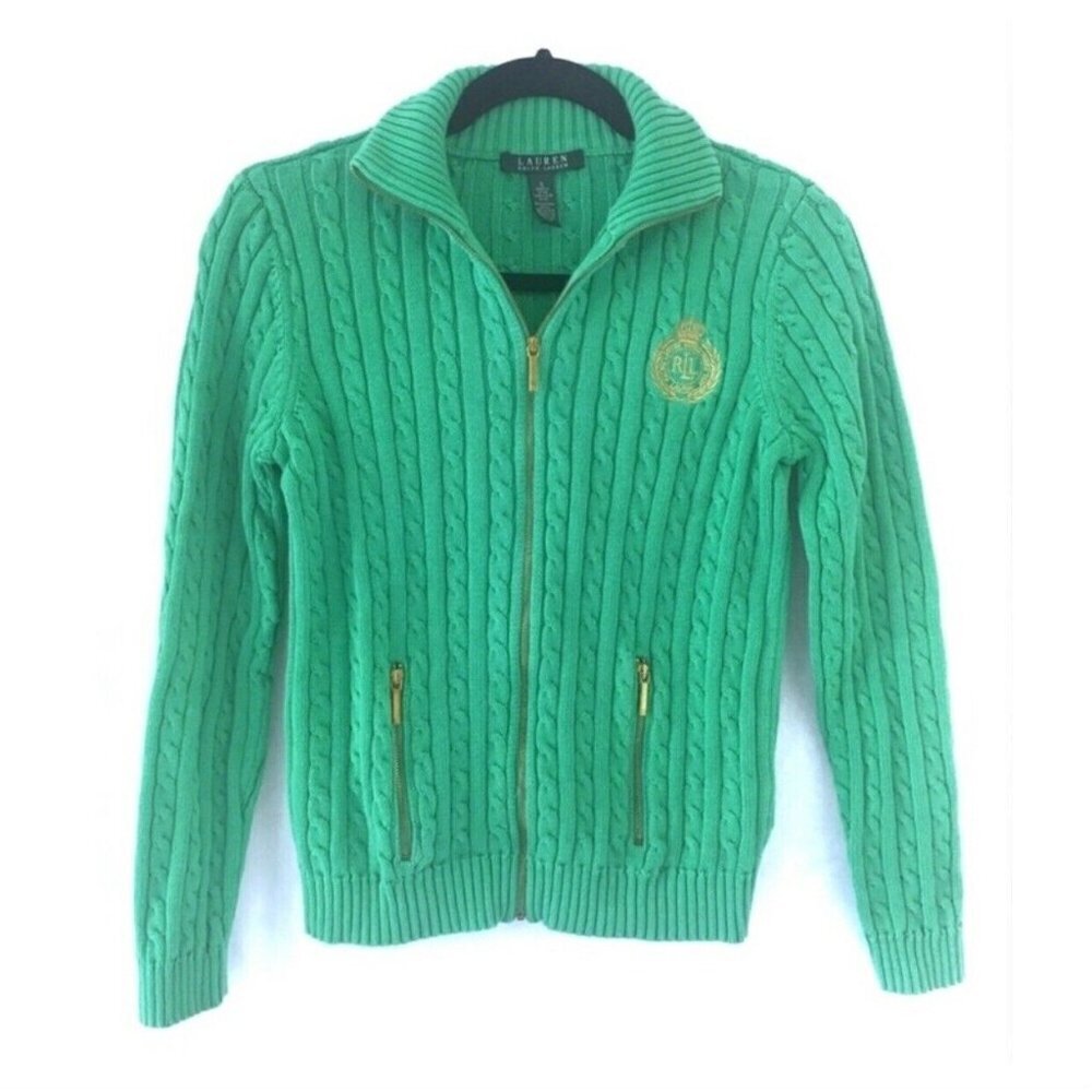 Lauren Ralph Lauren Big Logo Women’s Zip Up Sweater Size S (6)​​​